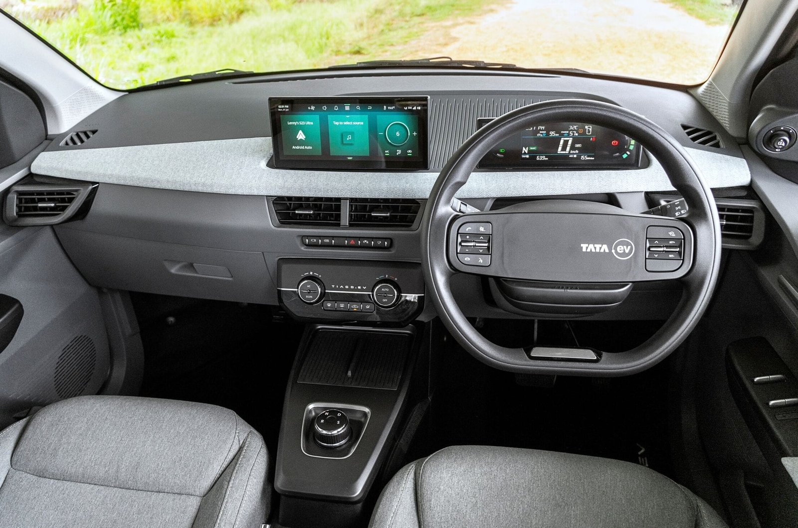 Tata Tiago.ev interior — Electric dashboard